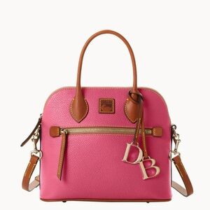 NWT Dooney & Bourke Pebble Grain Large Domed Satchel in hot pink Full Inclusion